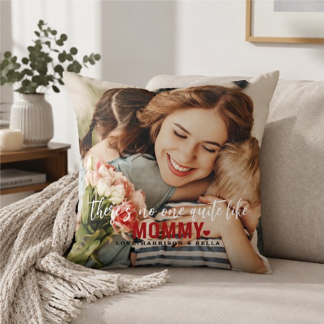 Cute Custom Photo Keepsake MOMMY Gift Throw Cushion (Creator Uploaded)
