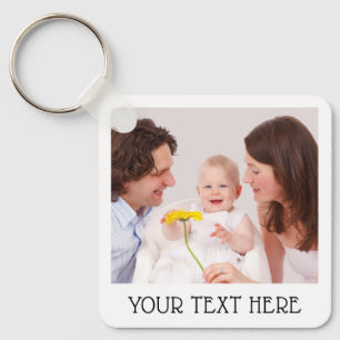 Cute Custom Photo & Name Text Aluminum  Key Ring
