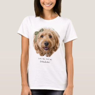 Cute Custom Photo Paint Brushstroke I Love Dogs T-Shirt