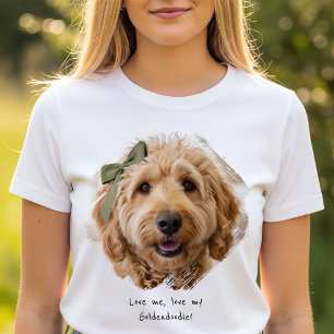 Cute Custom Photo Paint Brushstroke I Love Dogs T-Shirt