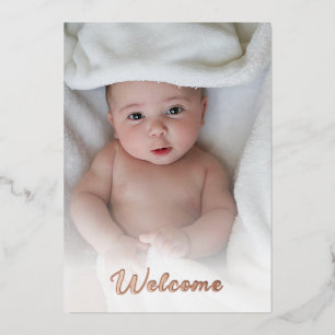 Cute Custom Photo Simple Hello Baby Newborn Birth