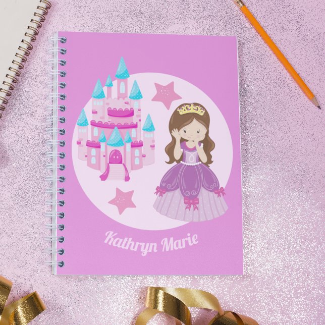 Cute Custom Pink Princess Castle Fairy Tale Notebook (Creator Uploaded)
