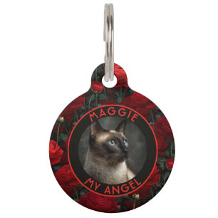 Cute Custom Puppy Parent Gift Ranunculus Pattern Pet Tag