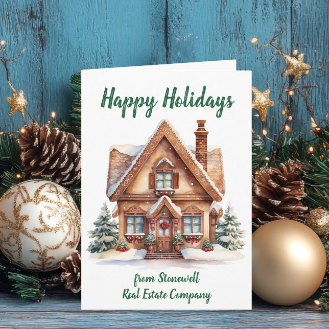 Cute Custom Real Estate Company House Holiday Card (Creator Uploaded)