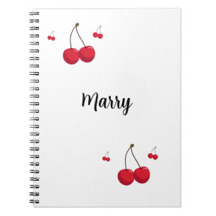 Cute Custom Red Cherries Notebook
