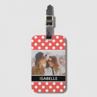 Cute Custom Red Polka Dot Photo Personalised