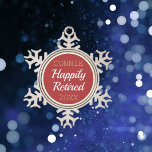 Cute Custom Retired Christmas ornament<br><div class="desc">Add year of retirement and retiree's name!</div>