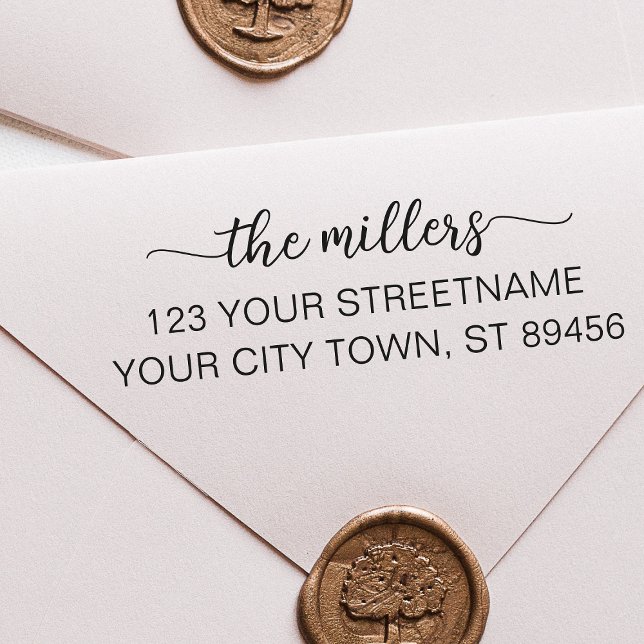Cute Custom Return Address Stamp With Script Font (Creator Uploaded)