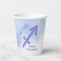 Cute Custom Sagittarius Purple Birthday Party