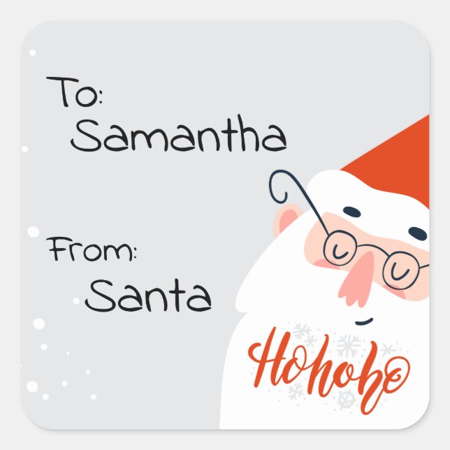 Cute Custom Santa Gift Tags (Front)