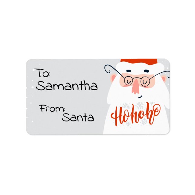Cute Custom Santa Gift Tags (Front)