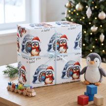 Cute Custom Santa Hat Penguin Snow Kids Christmas