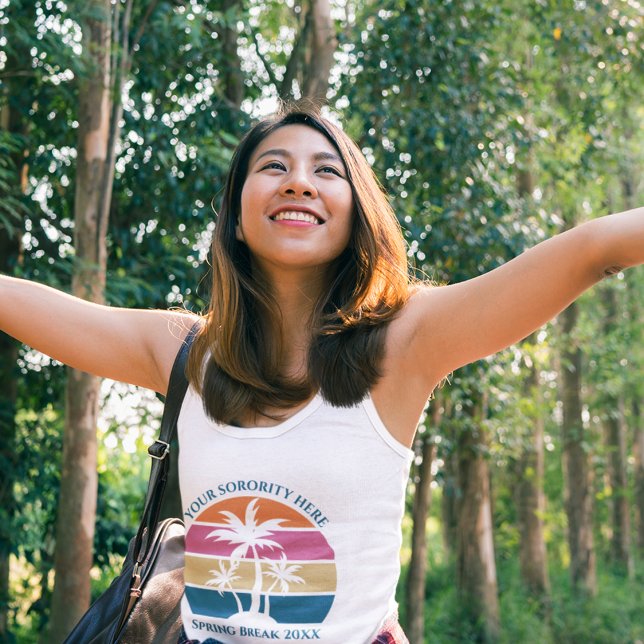 Cute Custom Spring Break Beach Palm Tree Sorority Singlet (Creator Uploaded)
