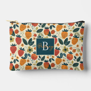 Cute Custom Strawberry Pattern Accessory Pouch