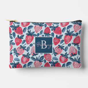 Cute Custom Strawberry  Pattern Accessory Pouch