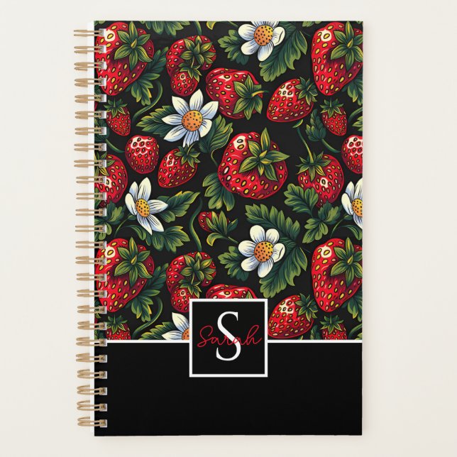 Cute Custom Strawberry  Pattern Planner (Front)