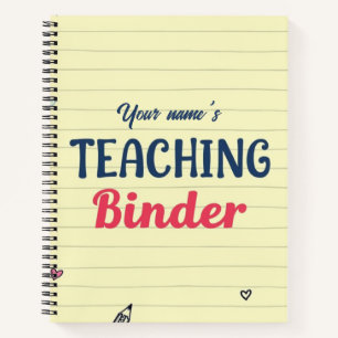 Cute Custom Teacher Binder Cover Notebook