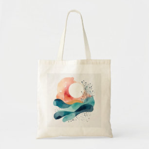 Cute Custom Tote Bag with Abstract Sunset Image
