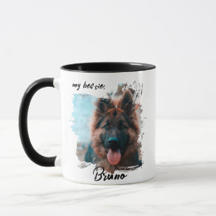 Cute Custom Typography Dog Photo Bestie Pet Mug