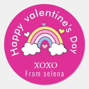 cute custom valentine's day pink love sticker