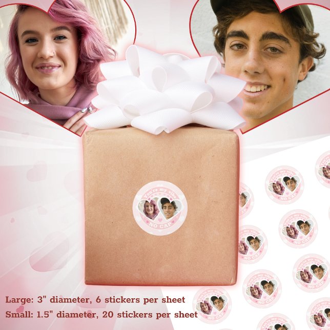 Cute Custom Valentines Photo  Classic Round Sticker (Creator Uploaded)