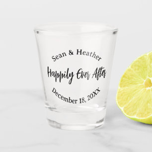 CUTE! 💒 Custom Wedding Shot Glass – happily ever