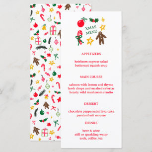 Cute CUSTOM XMAS Christmas Holiday Dinner Party Menu