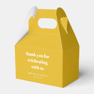 Cute Custom Yellow Couples Shower Thank You Favour Box