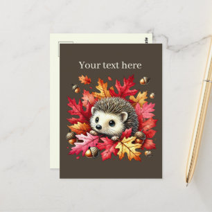 Cute customisable animal lovers hedgehog postcard