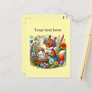 Cute customisable animal lovers  postcard