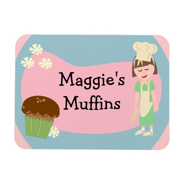 Cute Customisable Bakery Magnet (Horizontal)