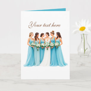 Cute customisable Brides team  Card