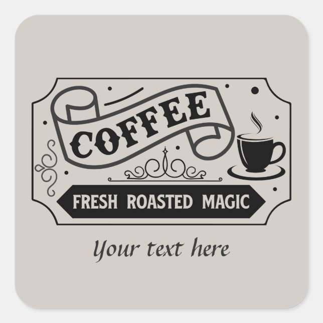 Cute customisable coffee sticker (Front)