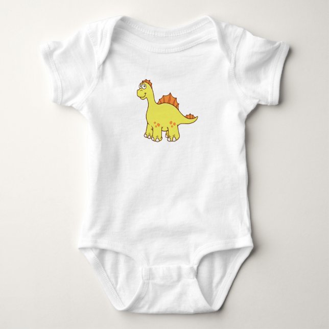Cute Customisable Dinosaur Baby Bodysuit (Front)