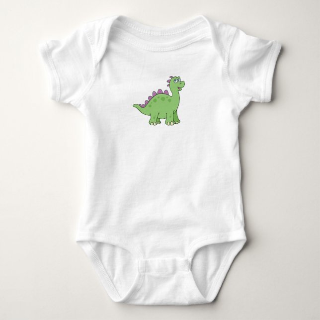 Cute Customisable Dinosaur Baby Bodysuit (Front)