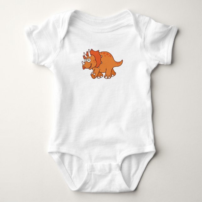 Cute Customisable Dinosaur Baby Bodysuit (Front)
