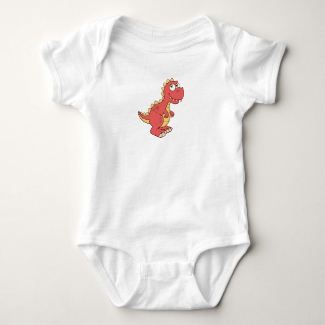 Cute Customisable Dinosaur Baby Bodysuit (Front)