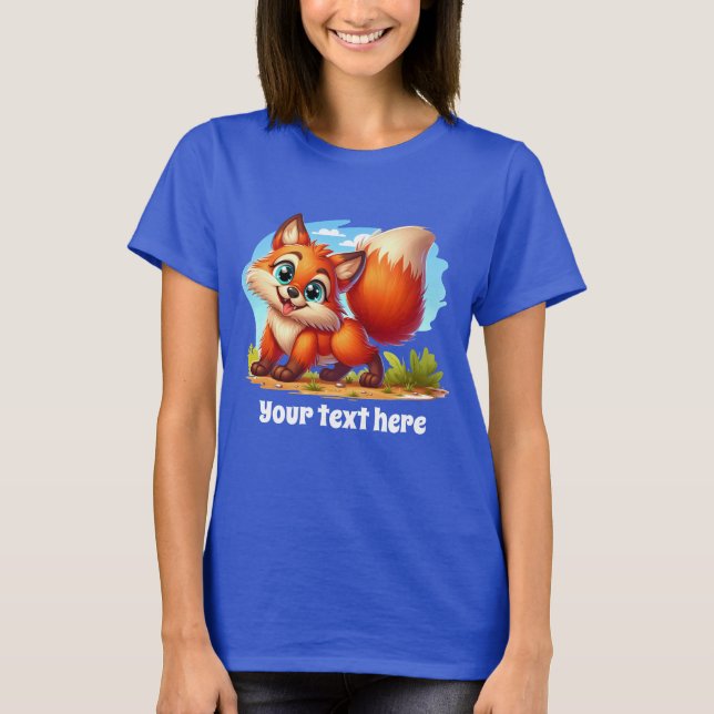 Cute customisable fox lovers T-Shirt (Front)