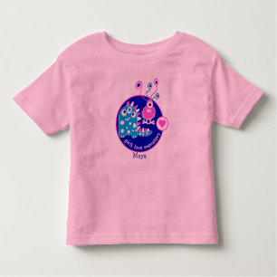Cute Customisable Funny Little Pink Girl Monsters Toddler T-Shirt
