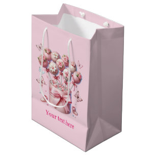 Cute customisable girls baby shower medium gift bag
