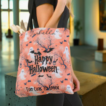 Cute Customisable Halloween Ghost with Bats