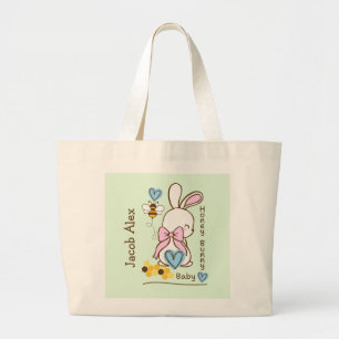 Cute & Customisable Honey Bunny Baby Boy Tote Bag