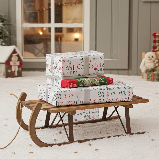 Cute Customisable Merry Christmas Wrapping Paper (Creator Uploaded)