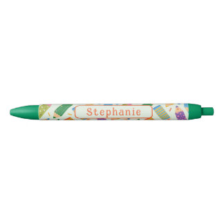 Cute Customisable Pencil Print Black Ink Pen