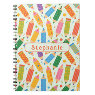 Cute Customisable Pencil Print Notebook