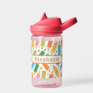 Cute Customisable Pencil Print Water Bottle