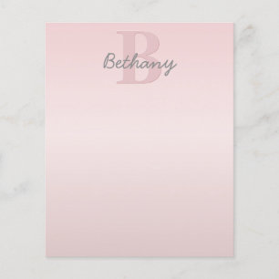 Cute Customisable Pink Monogram & Your Name Script