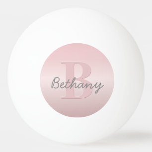 Cute Customisable Pink Monogram & Your Name Script Ping Pong Ball