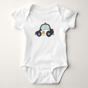 Cute Customisable Police Car Baby Bodysuit