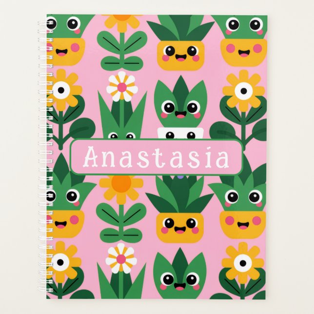 Cute Customisable Pot Plant Print Planner (Front)